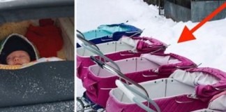 Скандинавии специально оставляют младенцев спать на морозе