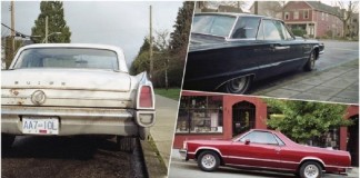Старые автомобили на улицах Ванкувера
